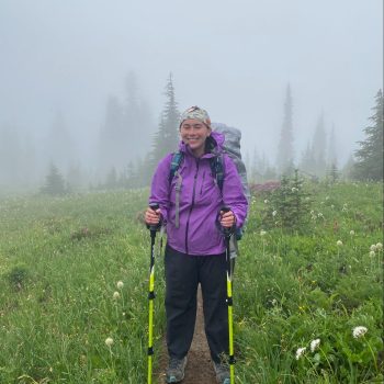 Outdoors Grant Writer Sarah Mitchell hiking